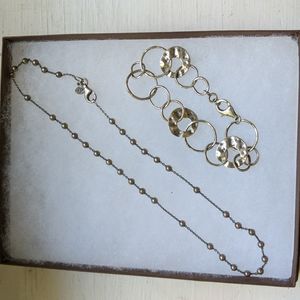 Silpada sterling silver small beaded necklace and circle bracelet